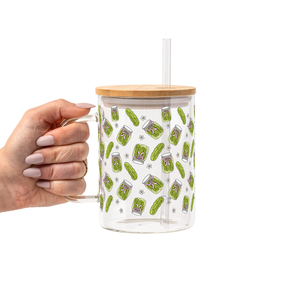 Coquette Pickle Glass Cup, Mug & Tumbler with Lid and Straw
