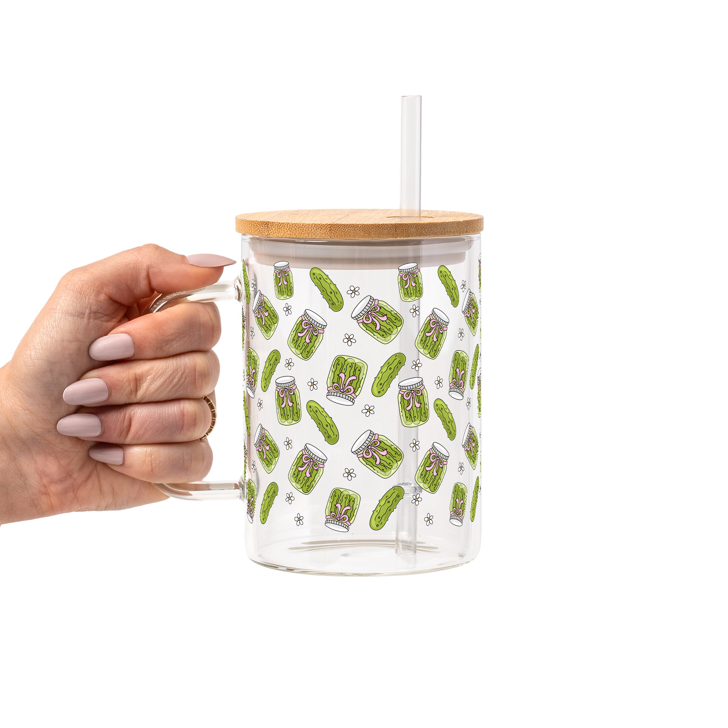 Coquette Pickle Glass Cup, Mug & Tumbler with Lid and Straw