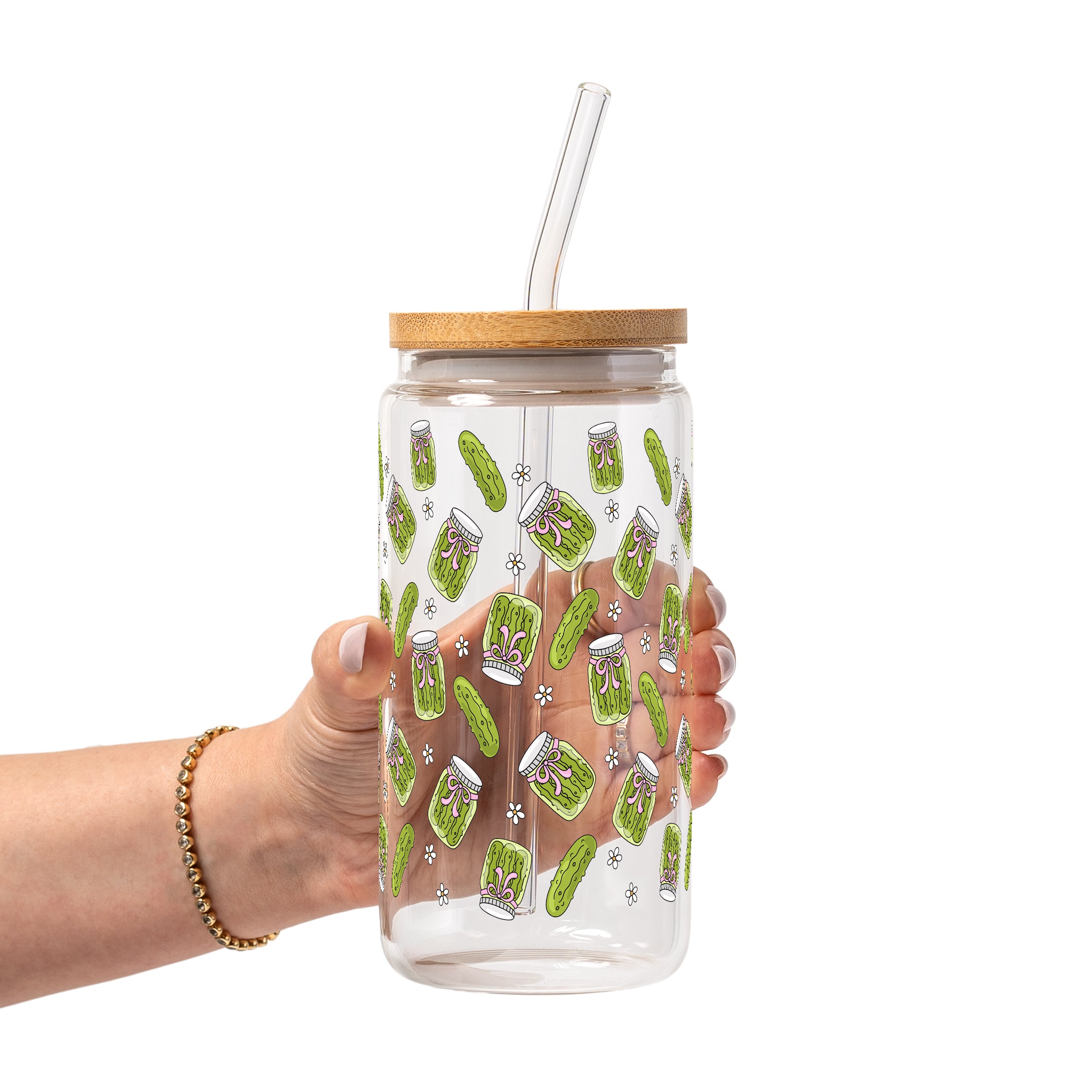 Coquette Pickle Glass Cup, Mug & Tumbler with Lid and Straw