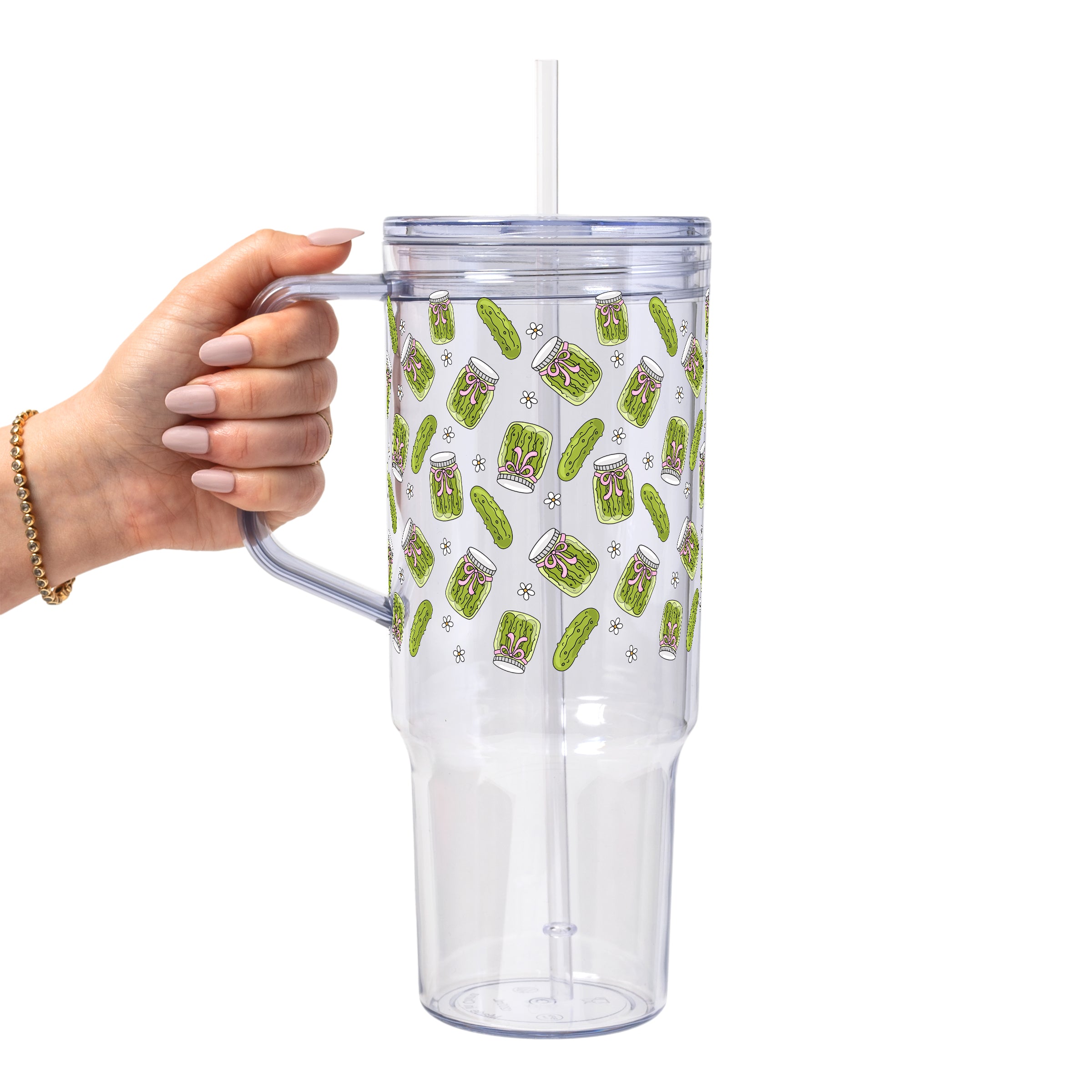 Coquette Pickle Glass Cup, Mug & Tumbler with Lid and Straw