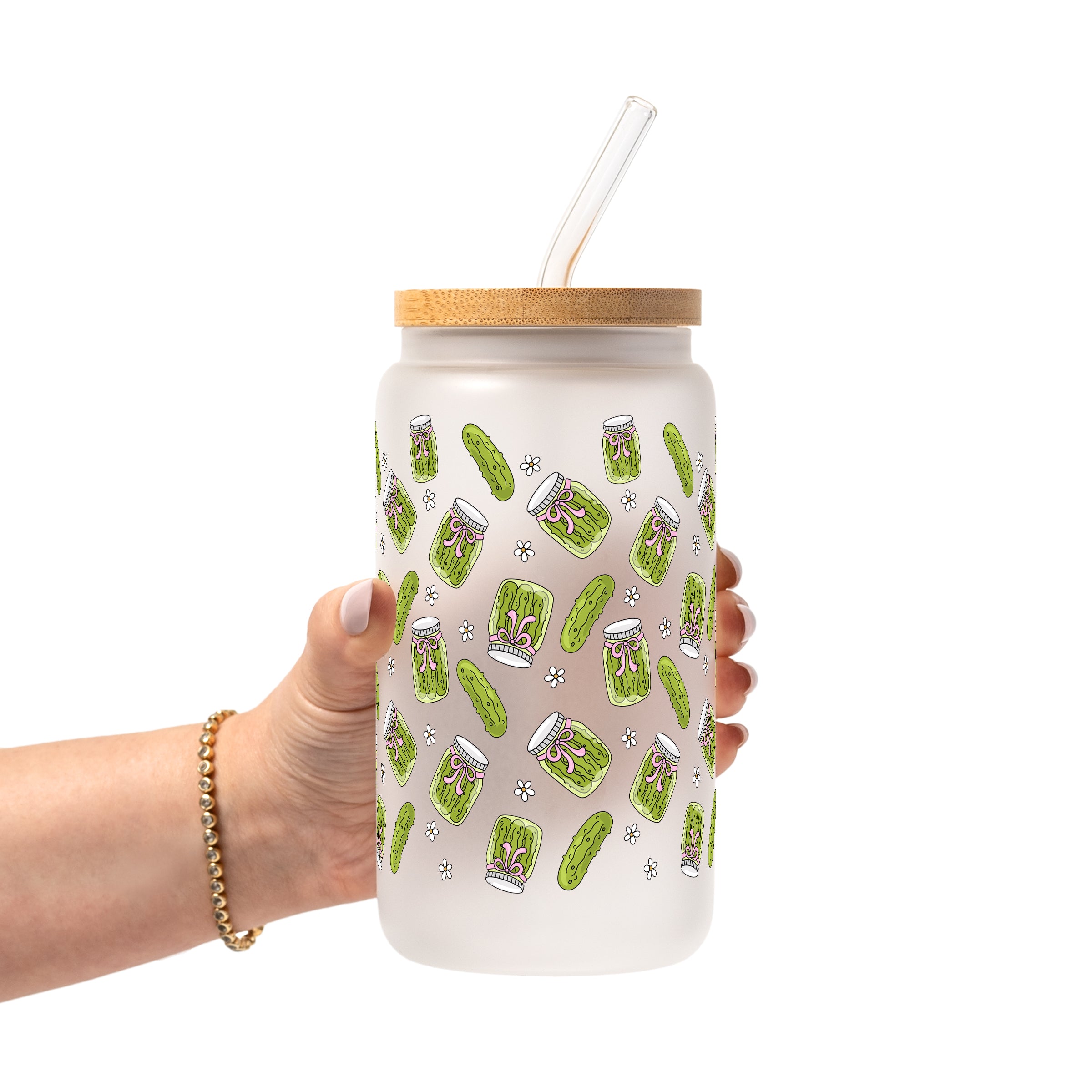 Coquette Pickle Glass Cup, Mug & Tumbler with Lid and Straw