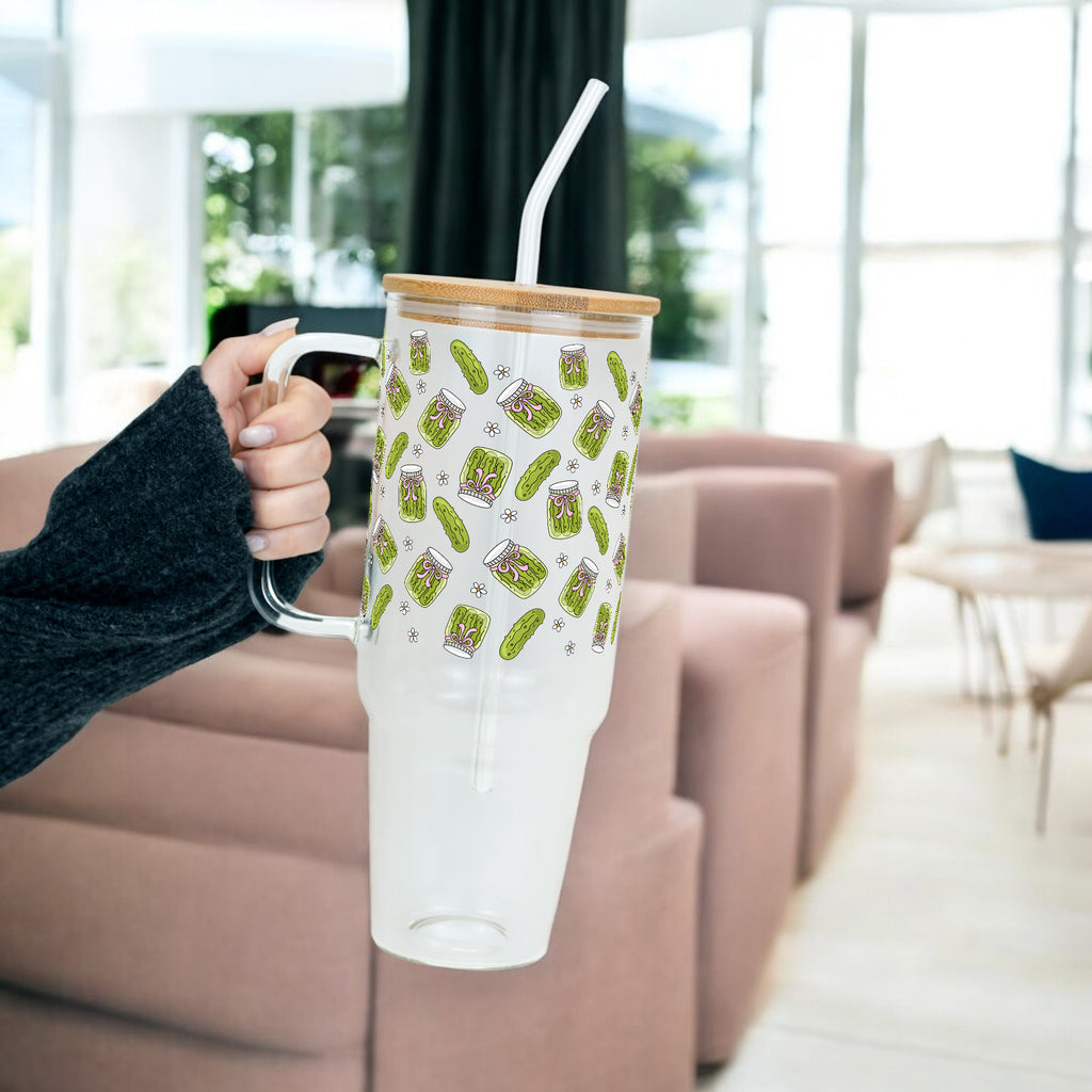 Coquette Pickle Glass Cup, Mug & Tumbler with Lid and Straw