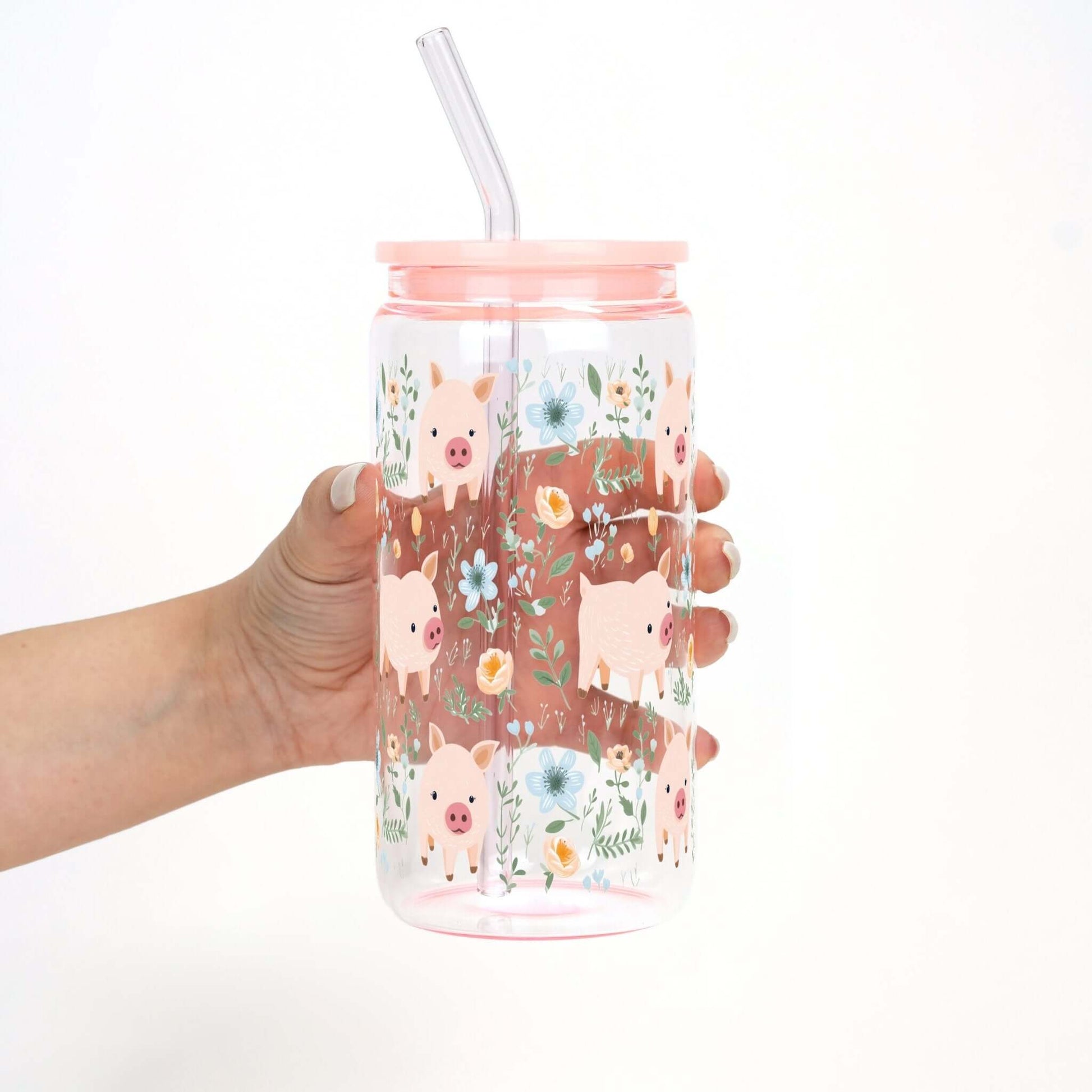 Piggy Floral Cup With Lid and Straw from Sip Sip Hooray – Tumblers