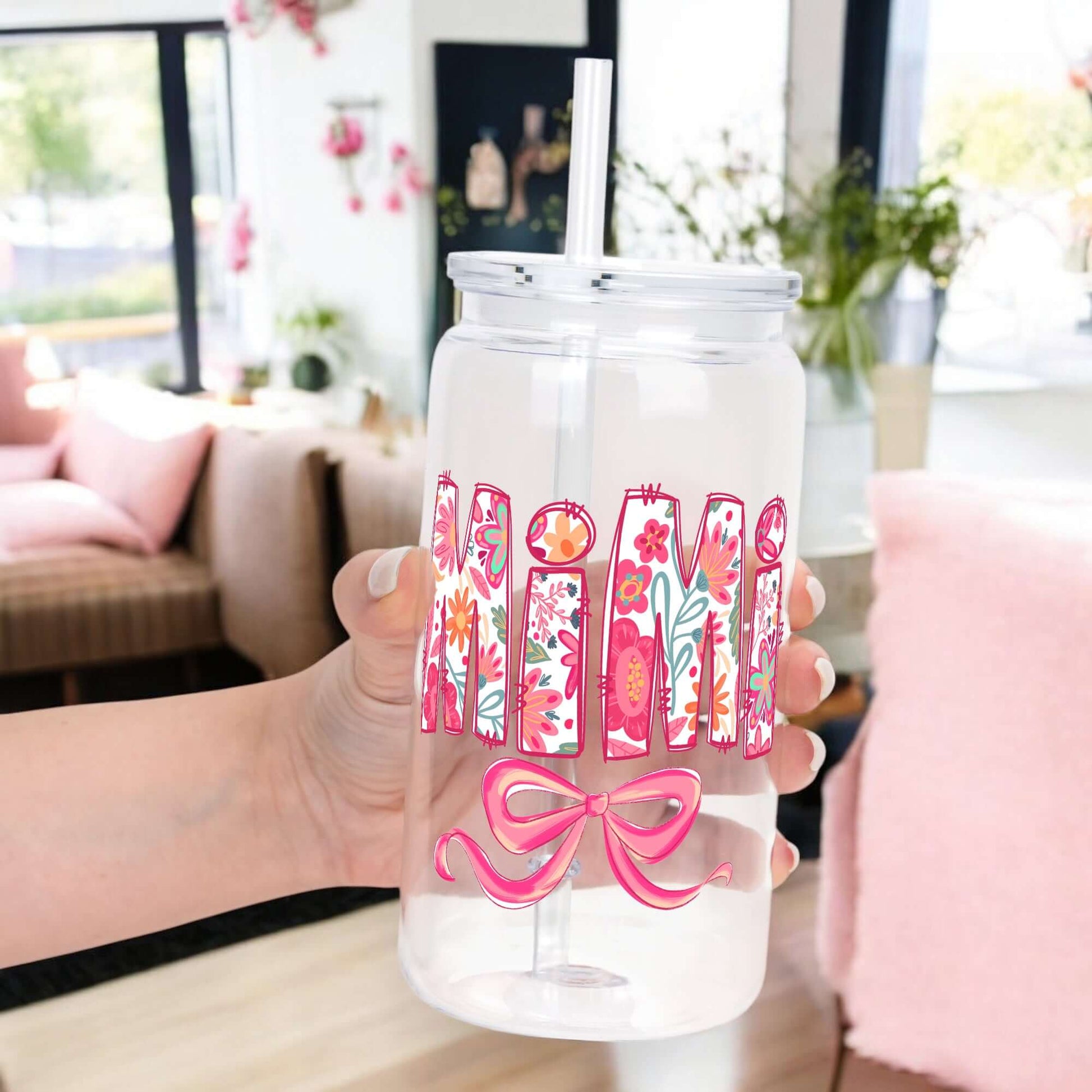 Pink Mimi, Gigi, or Nana Cup With Lid and Straw from Sip Sip Hooray – Tumblers