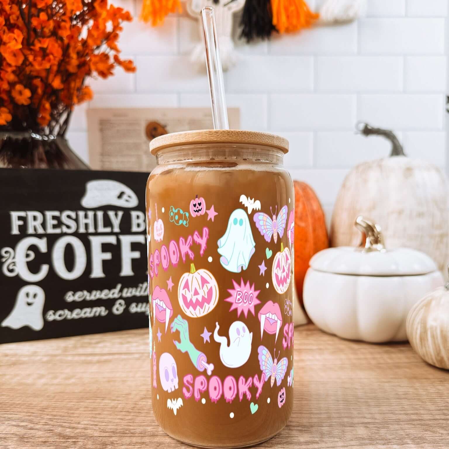 Pink Pastels Halloween Cup With Lid and Straw from Sip Sip Hooray – Mugs