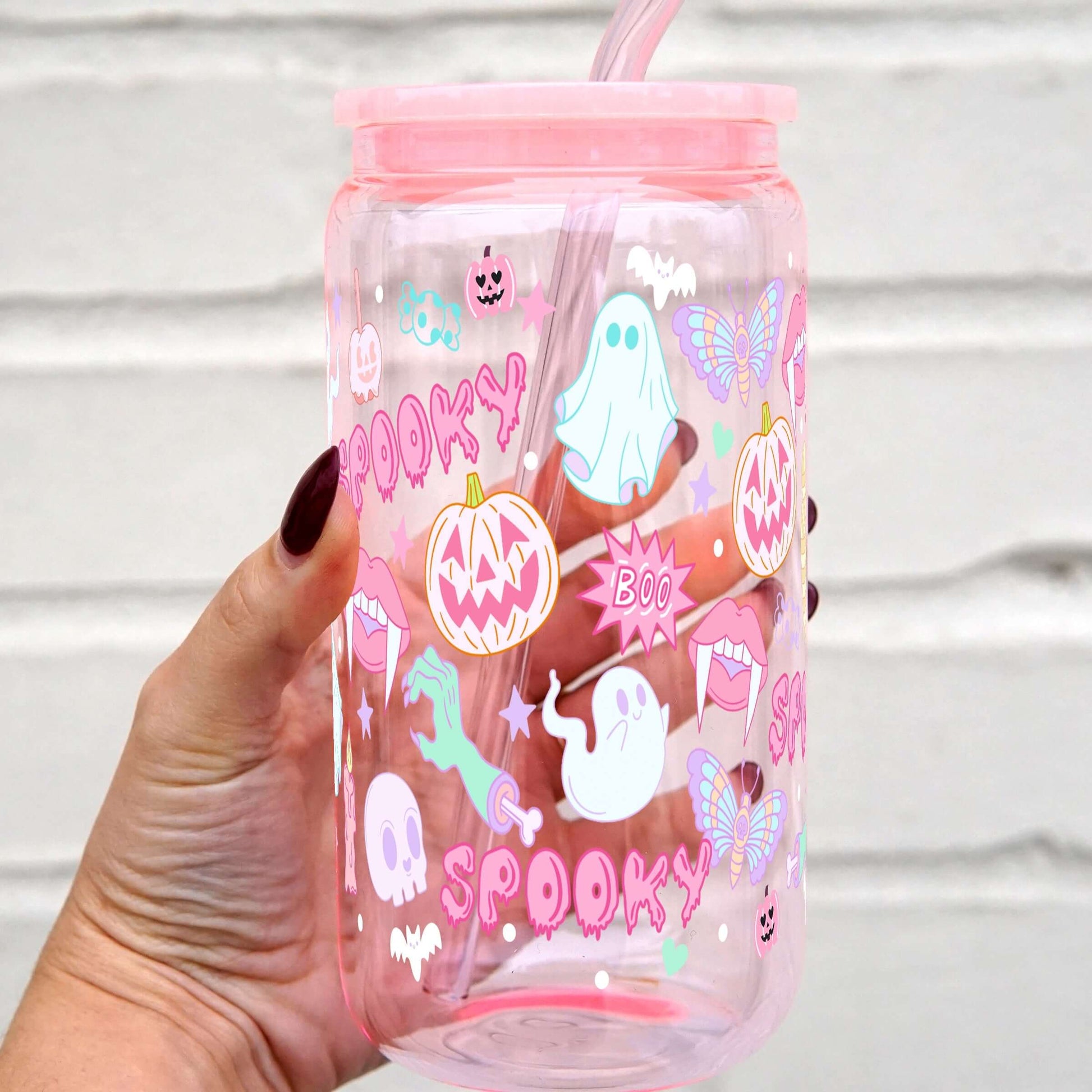 Pink Pastels Halloween Cup With Lid and Straw from Sip Sip Hooray – Mugs