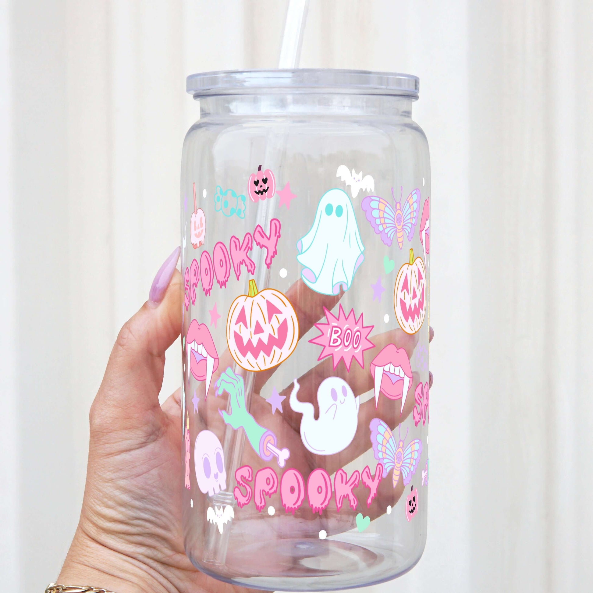 Pink Pastels Halloween Cup With Lid and Straw from Sip Sip Hooray – Mugs