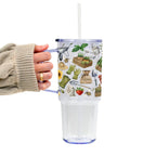 Garden Girl Glass Cup, Mug & Tumbler with Lid and Straw