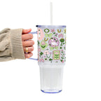 Lucky Geese Glass Cup, Mug & Tumbler with Lid and Straw