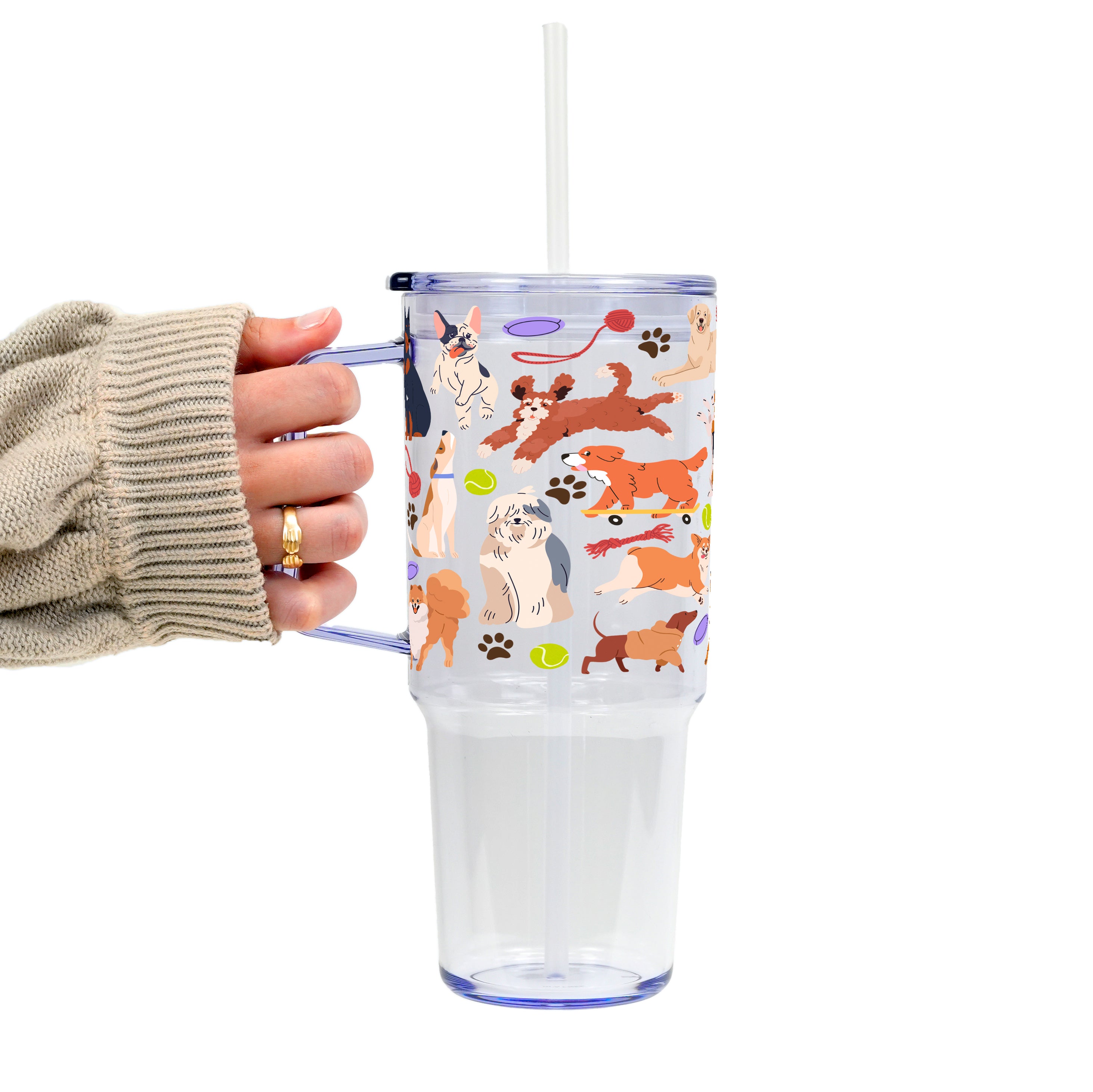 Dog Park Glass Cup, Mug & Tumbler with Lid and Straw