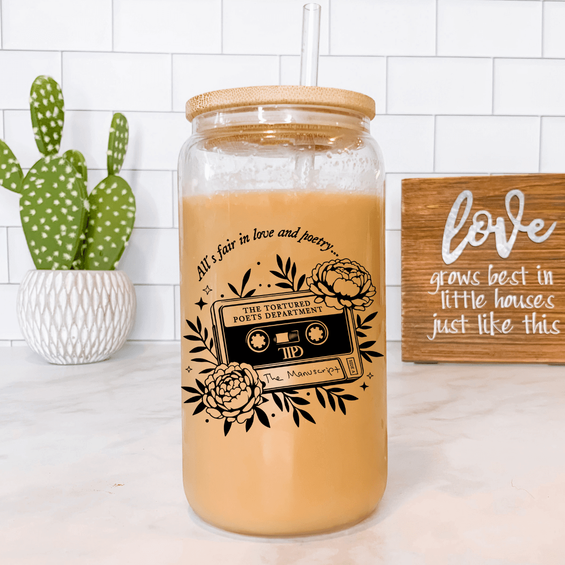 Poets Department Cup With Lid and Straw