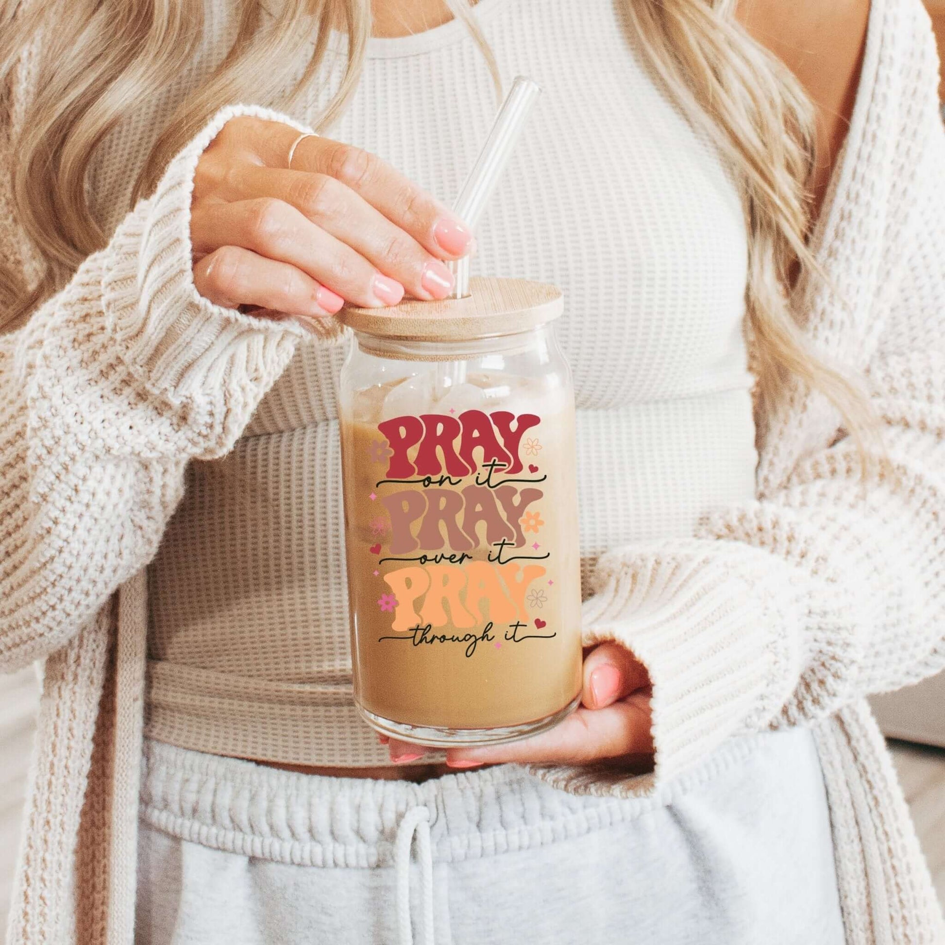Pray On It Cup With Lid and Straw from Sip Sip Hooray – Drinkware