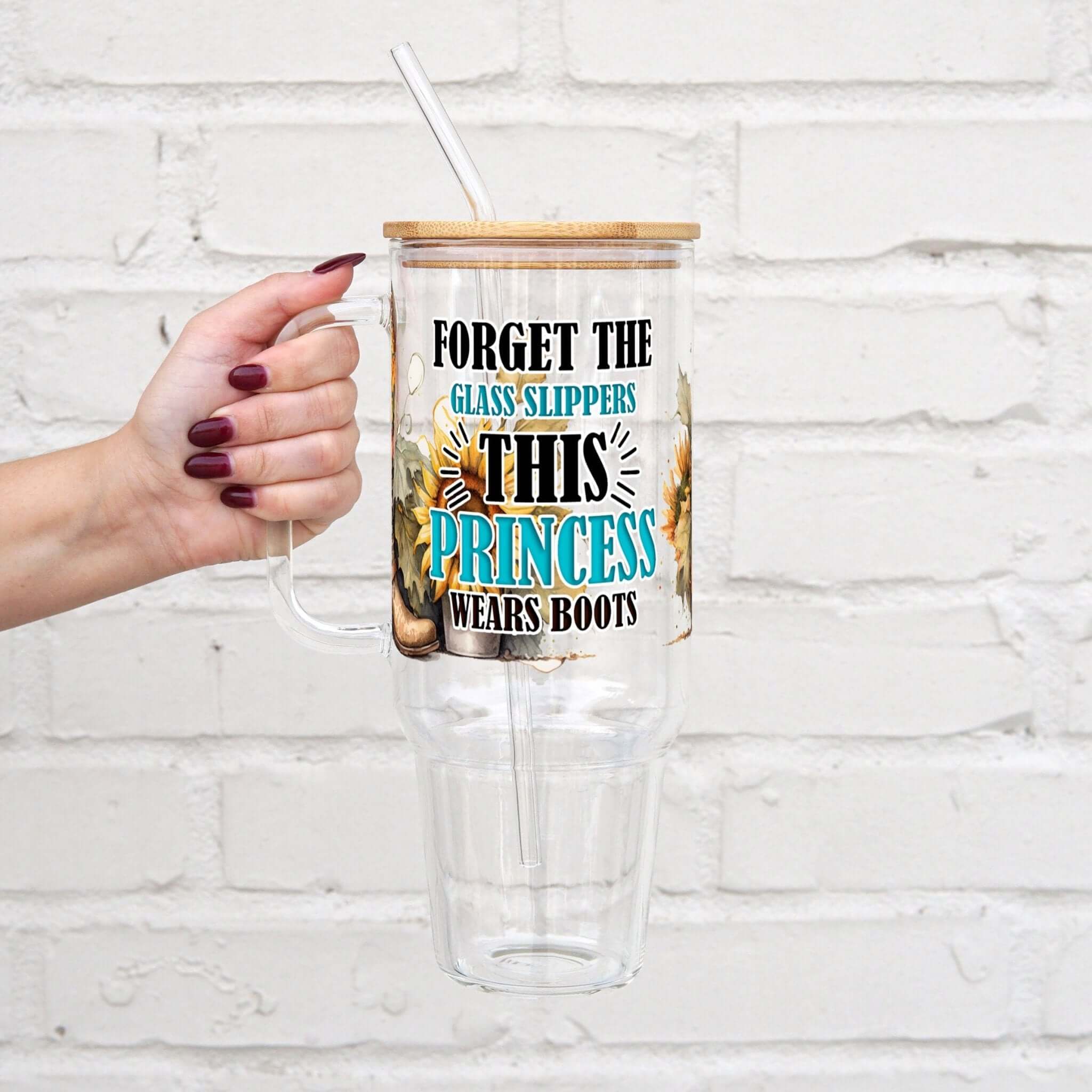 Princess Boots Tumbler With Lid and Straw