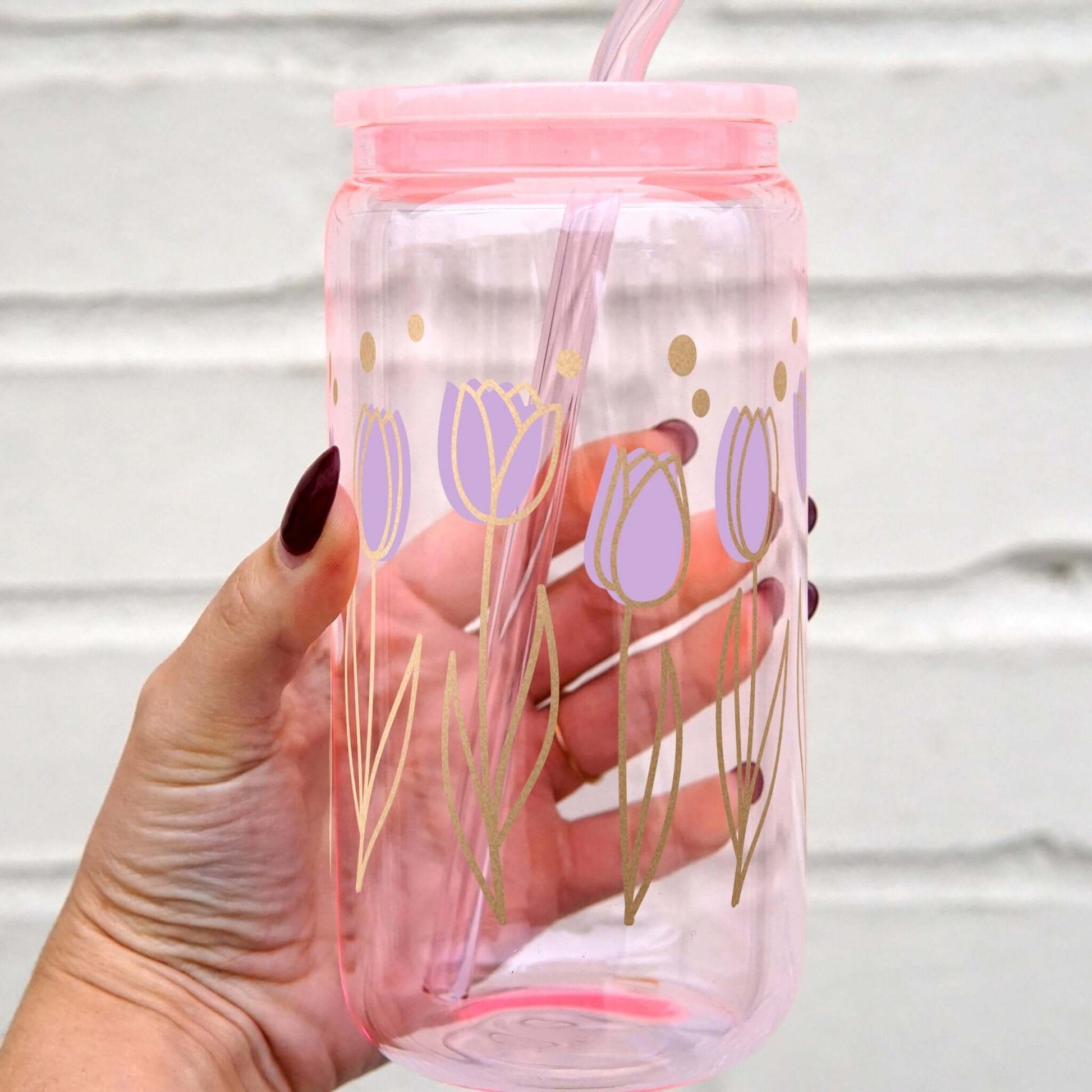 Purple Tulip Cup With Lid and Straw from Sip Sip Hooray – Drinkware