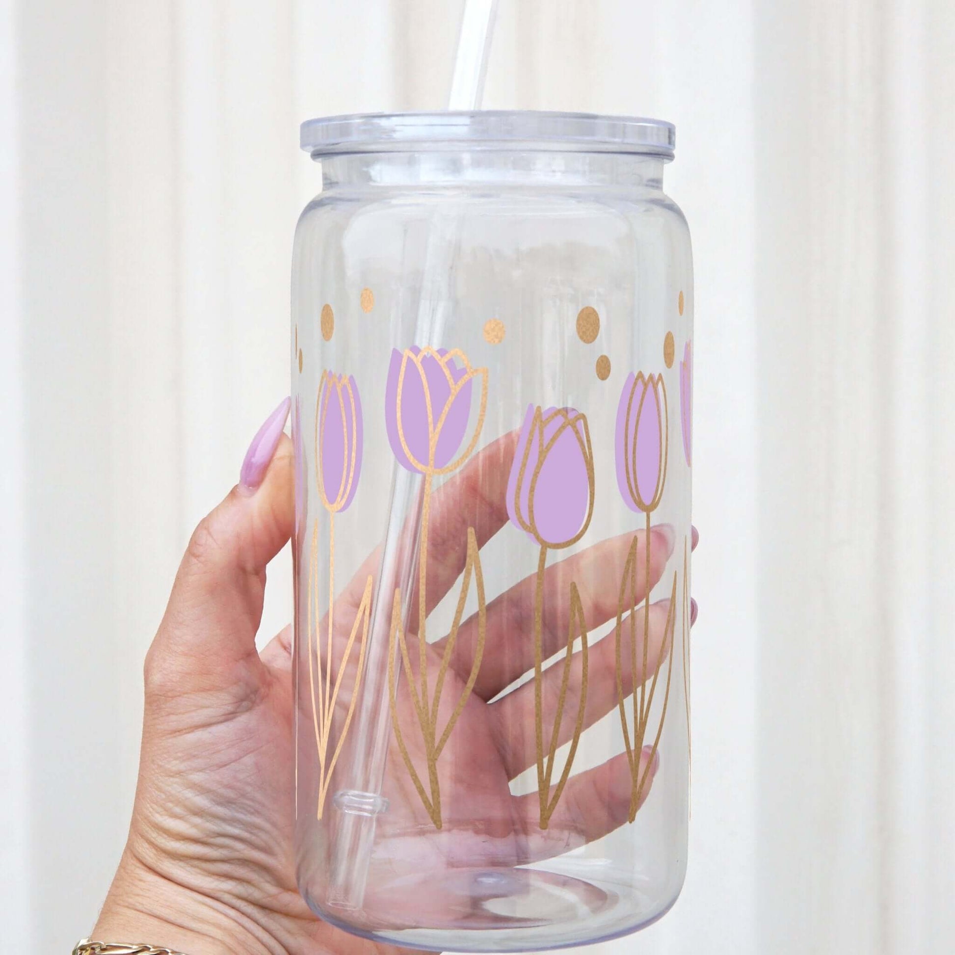 Purple Tulip Cup With Lid and Straw from Sip Sip Hooray – Drinkware