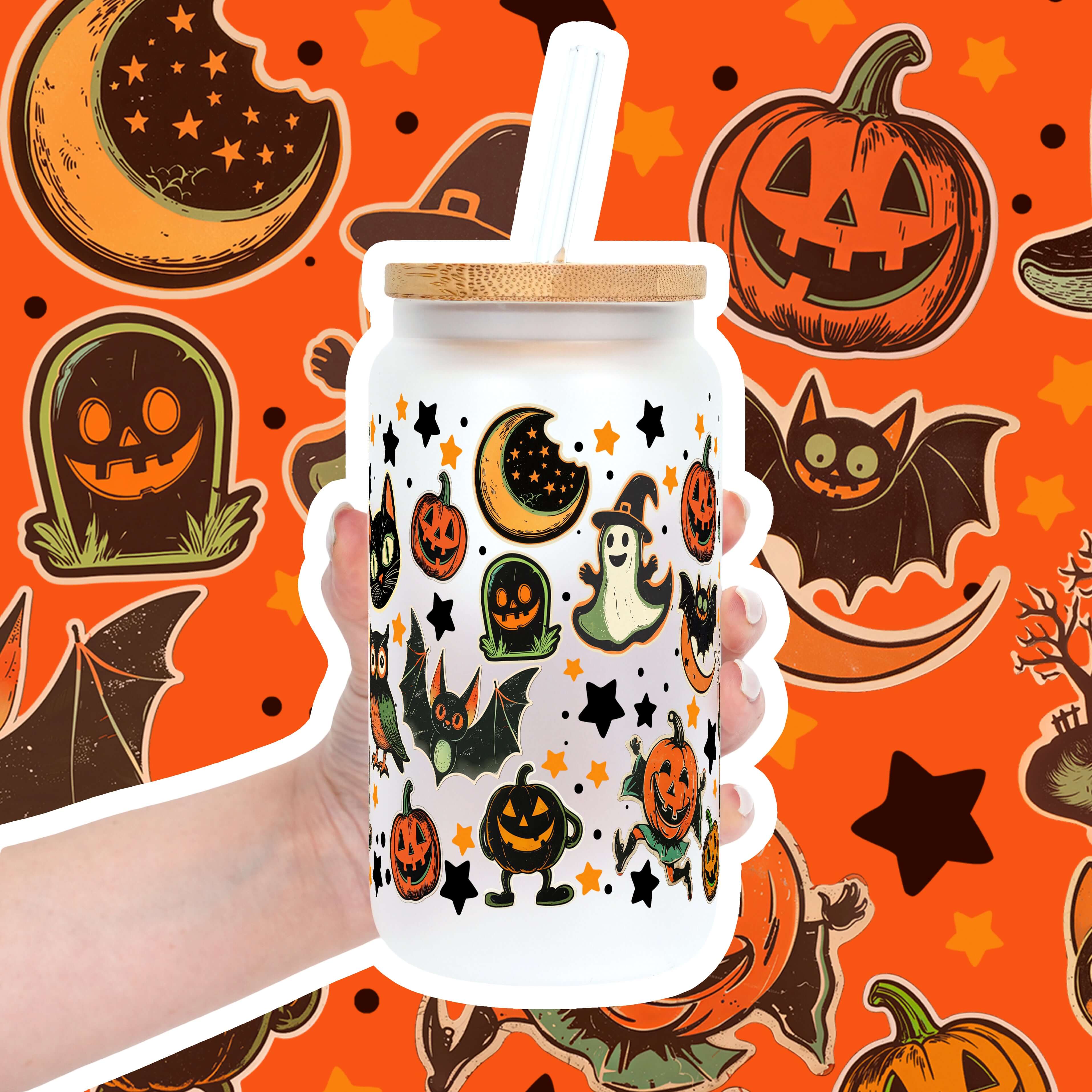 Retrocore Halloween Cup With Lid and Straw