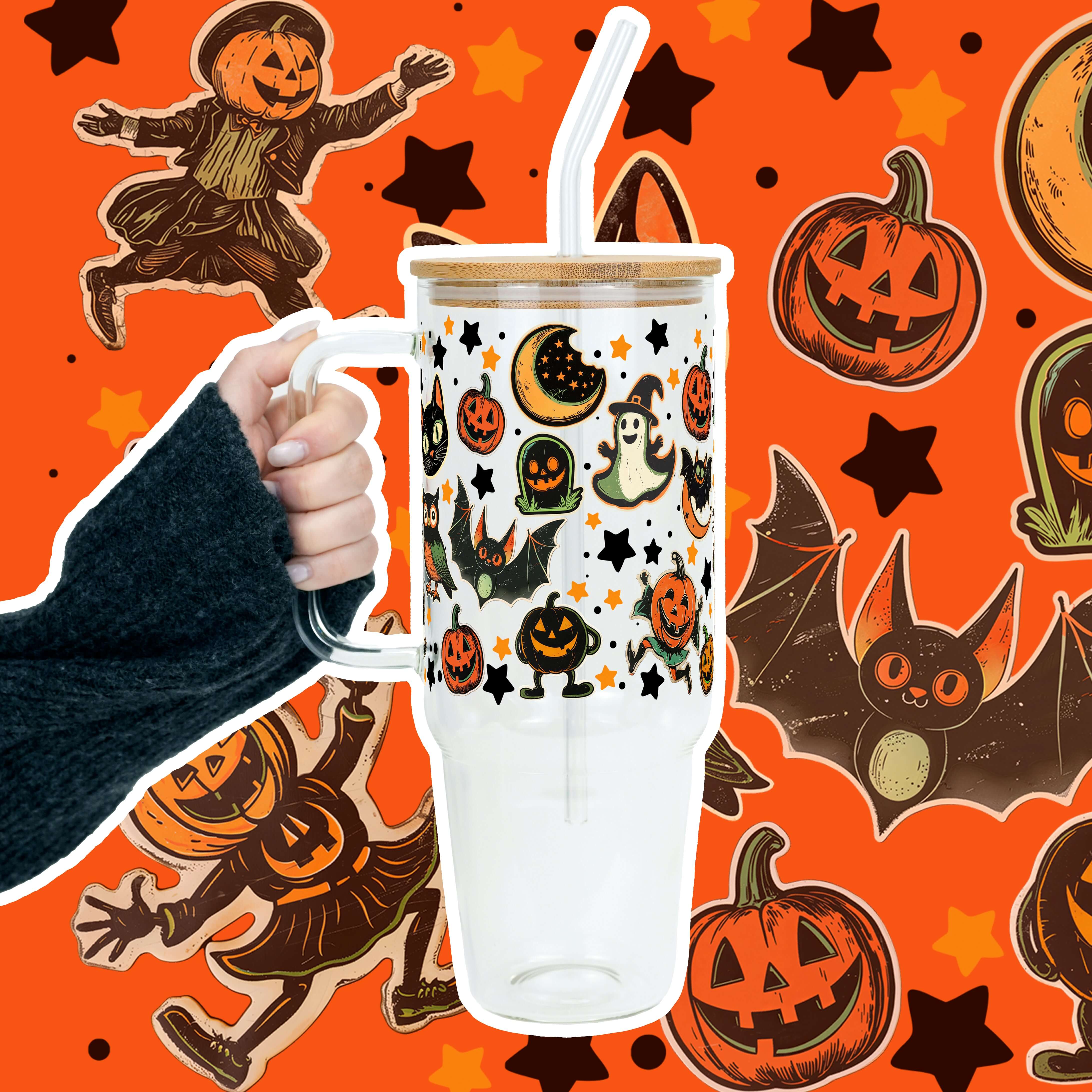 Retrocore Halloween Tumbler with Lid and Straw