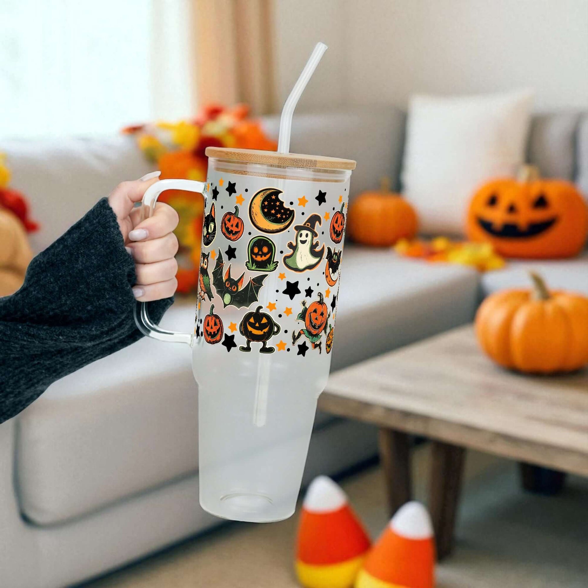 Retrocore Halloween 40oz Tumbler with Lid and Straw from Sip Sip Hooray – Tumblers