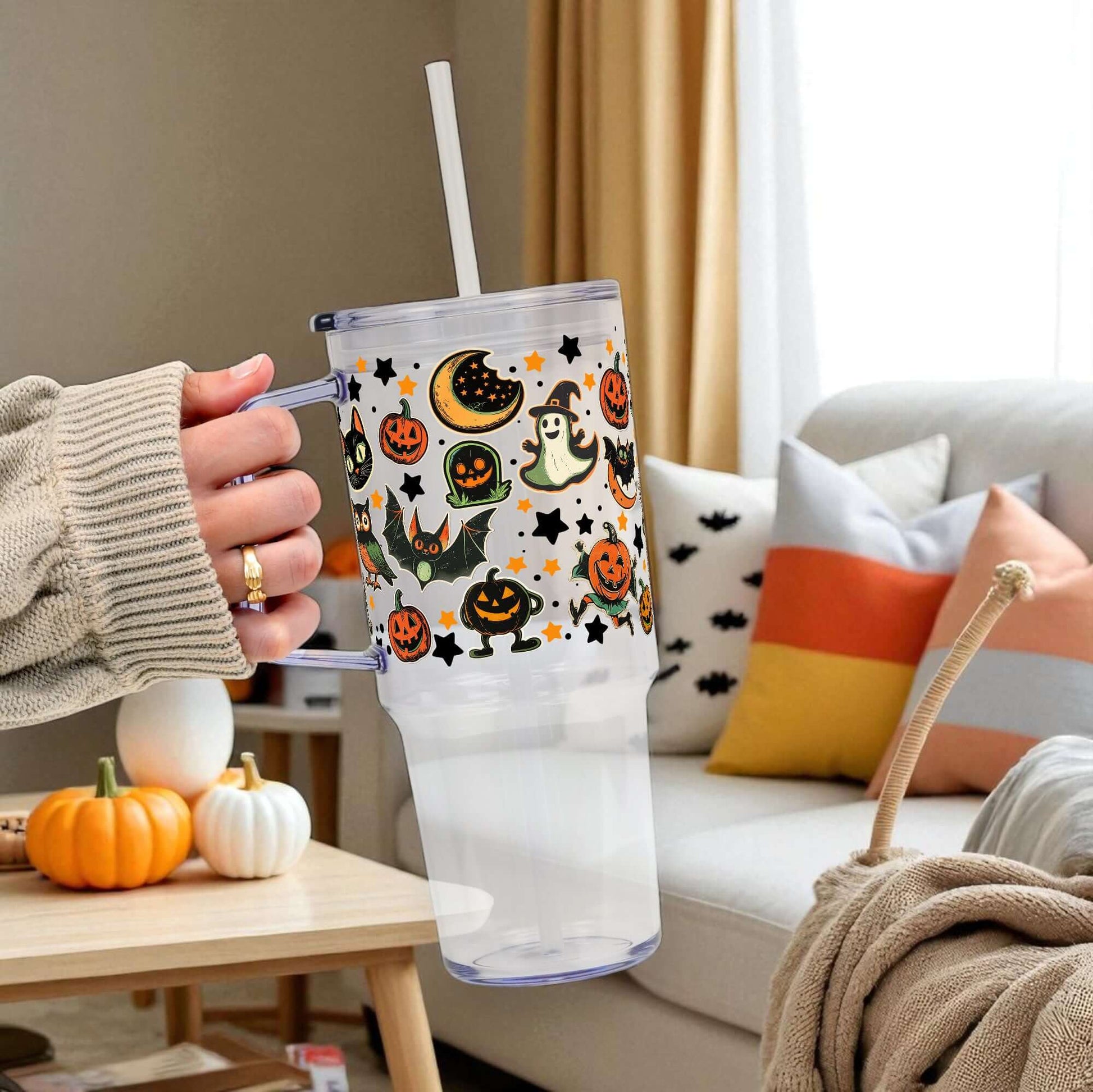 Retrocore Halloween 40oz Tumbler with Lid and Straw from Sip Sip Hooray – Tumblers