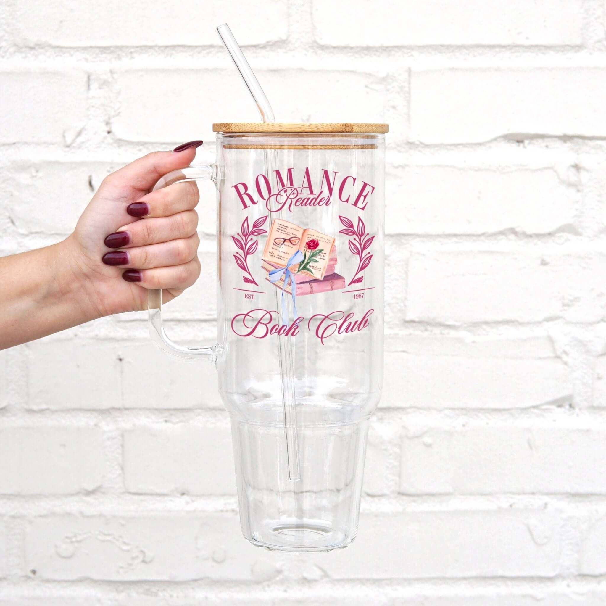 Romance Reader Book Club Tumbler With Lid and Straw