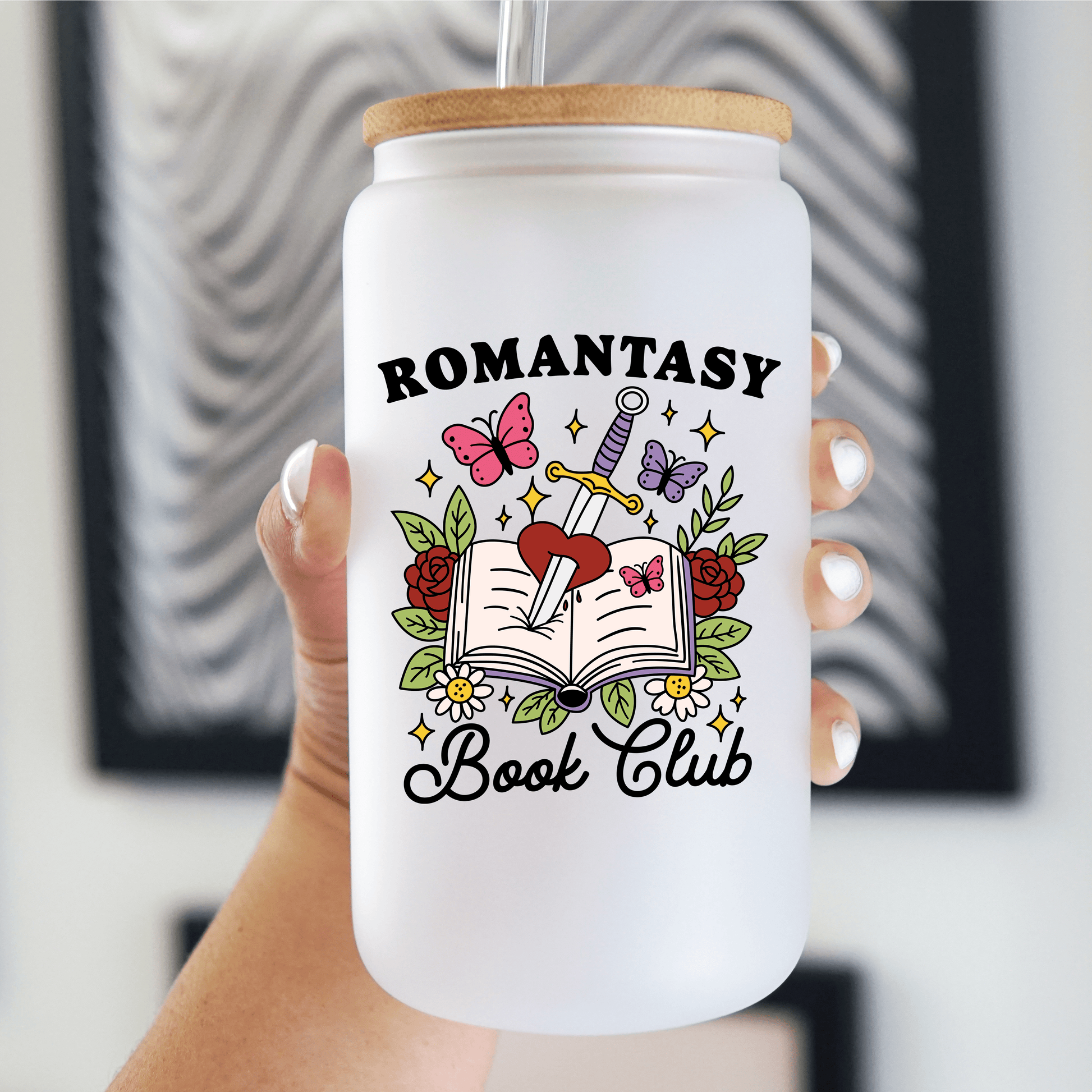 Romantasy Book Club Cup With Lid and Straw from Sip Sip Hooray – Drinkware