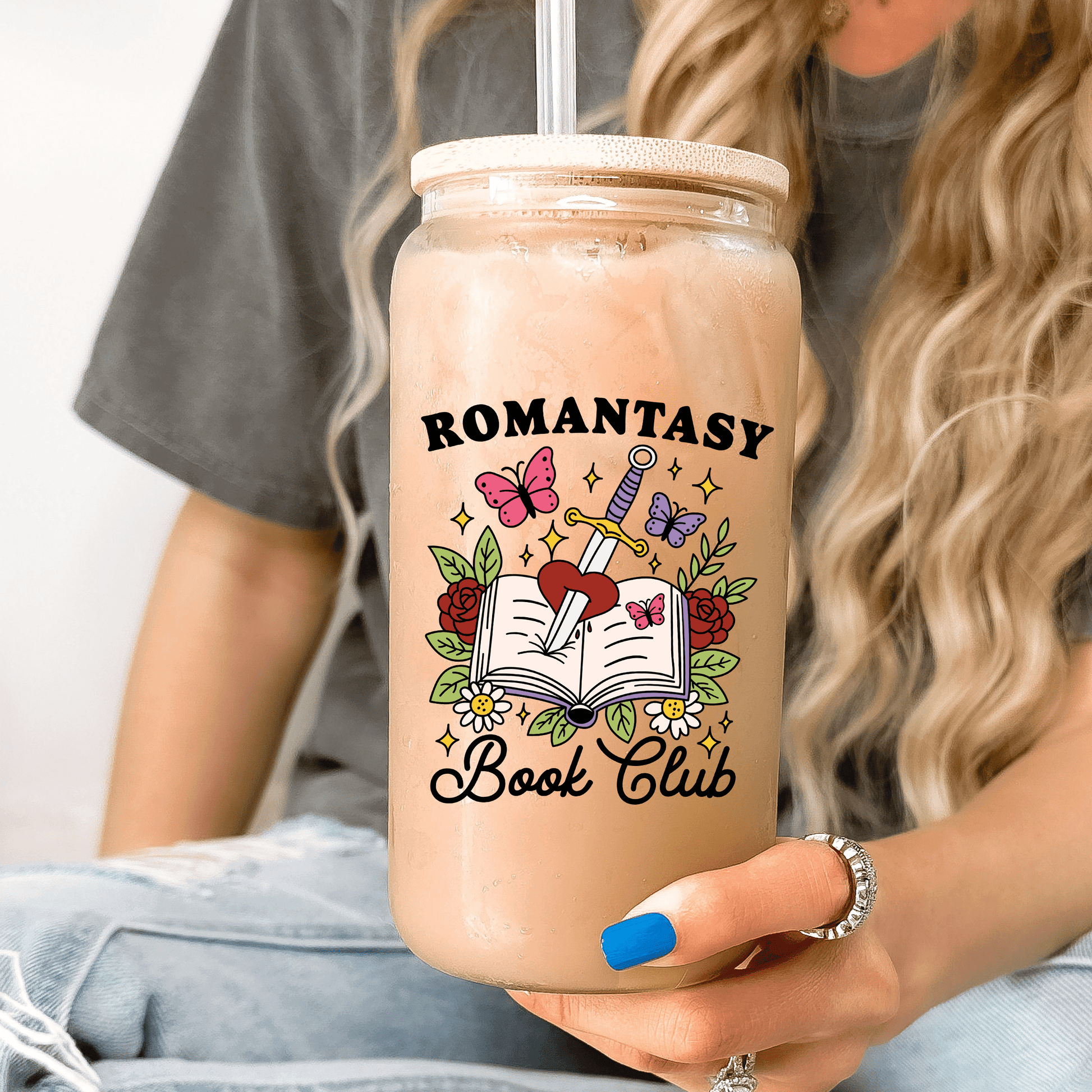 Romantasy Book Club Cup With Lid and Straw from Sip Sip Hooray – Drinkware