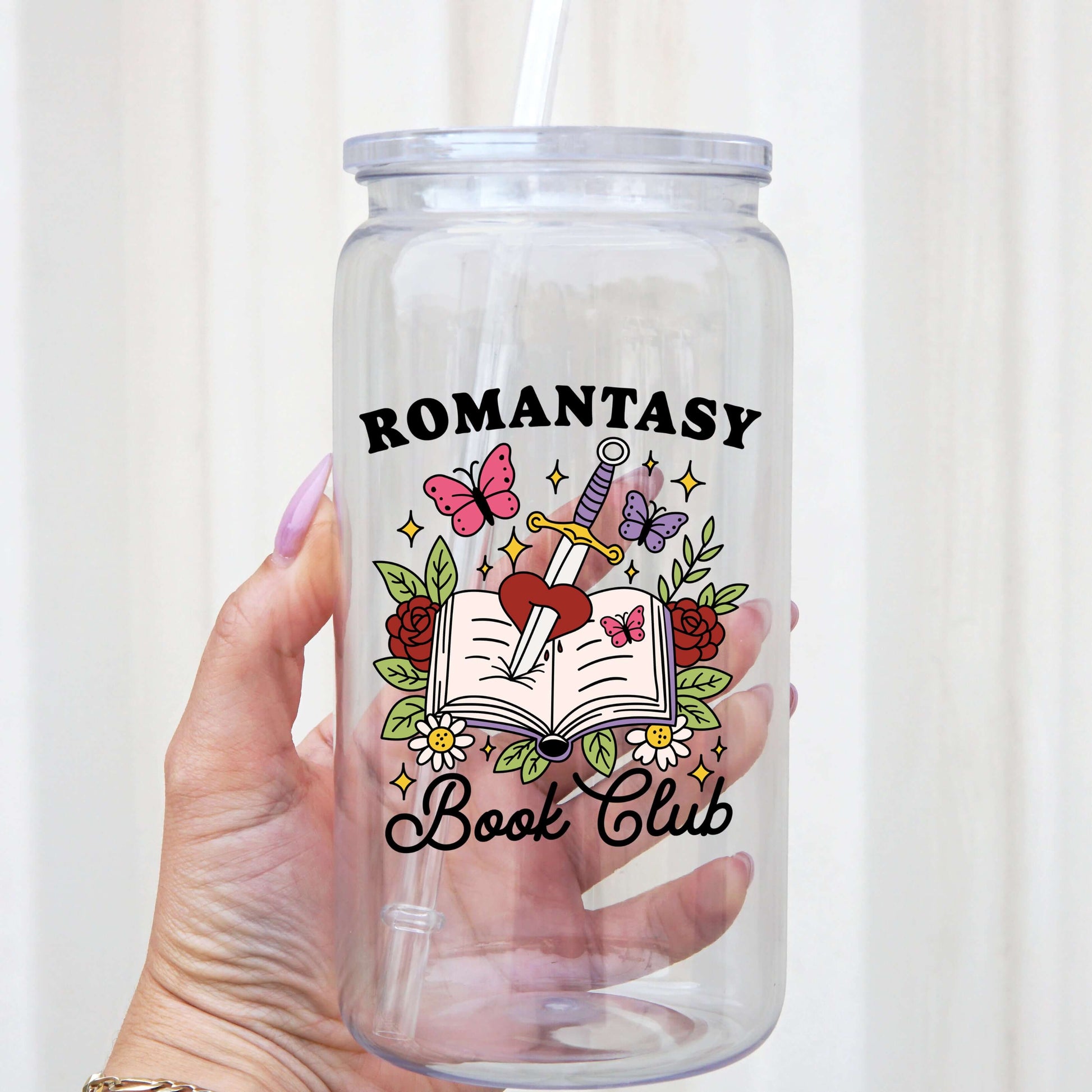 Romantasy Book Club Cup With Lid and Straw from Sip Sip Hooray – Drinkware