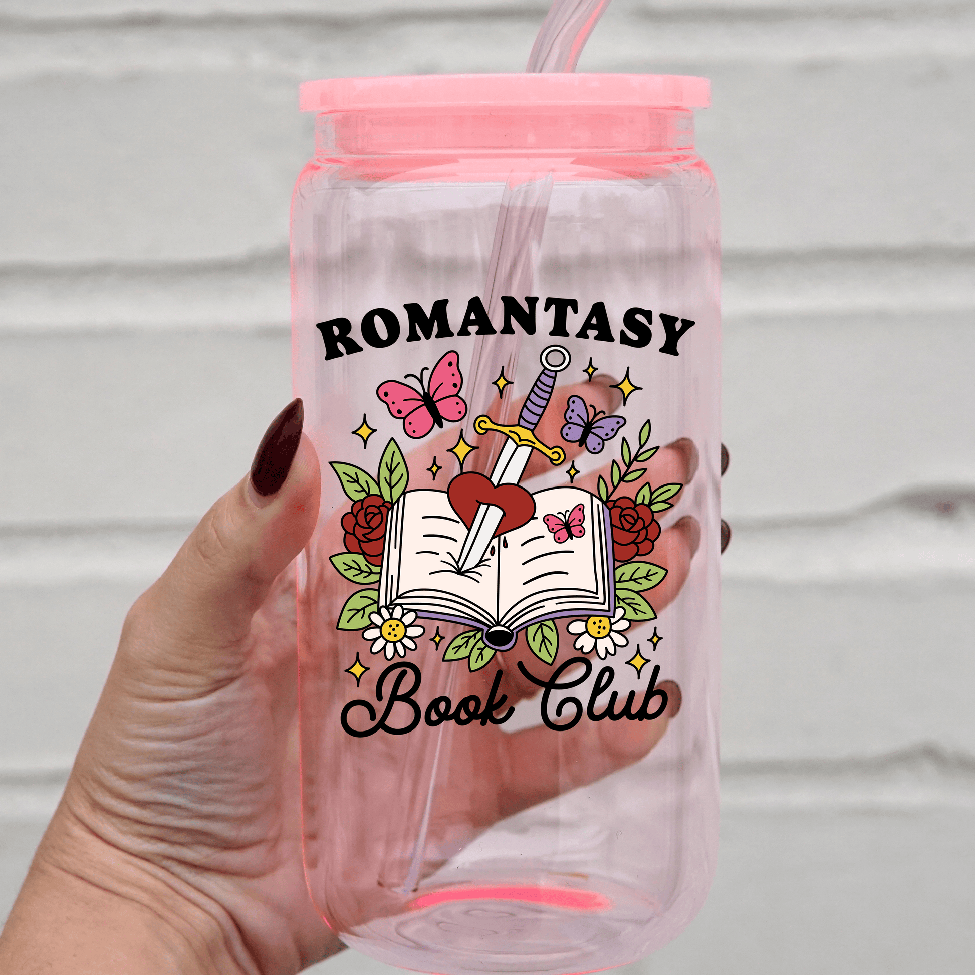 Romantasy Book Club Cup With Lid and Straw from Sip Sip Hooray – Drinkware