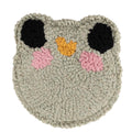 Sage Frog Mug Rug, Tufted Coaster, Cottagecore Animal Coffee Bar Decor