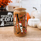 Spooky Splatter 16oz Glass Can Cup With Lid and Straw