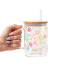 Beach Day Glass Cup, Mug & Tumbler with Lid and Straw