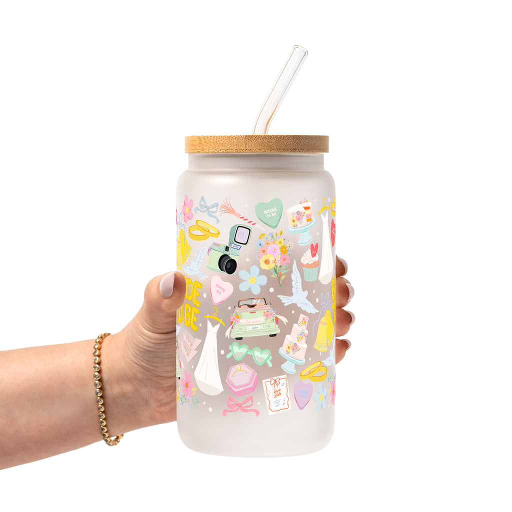 Bride To Be Glass Cup, Mug & Tumbler with Lid and Straw
