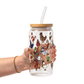 Festive Flock Christmas Glass Cup, Mug & Tumbler with Lid and Straw