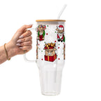 Highland Holiday Christmas Glass Cup, Mug & Tumbler with Lid and Straw