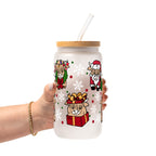 Highland Holiday Christmas Glass Cup, Mug & Tumbler with Lid and Straw