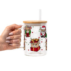 Highland Holiday Christmas Glass Cup, Mug & Tumbler with Lid and Straw