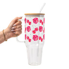 Lucky Girl Glass Cup, Mug & Tumbler with Lid and Straw