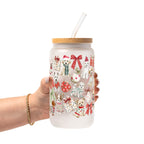 Holiday Pups Glass Cup, Mug & Tumbler with Lid and Straw