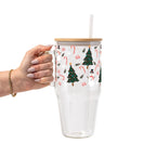 Jolly Little Christmas Glass Cup, Mug & Tumbler with Lid and Straw