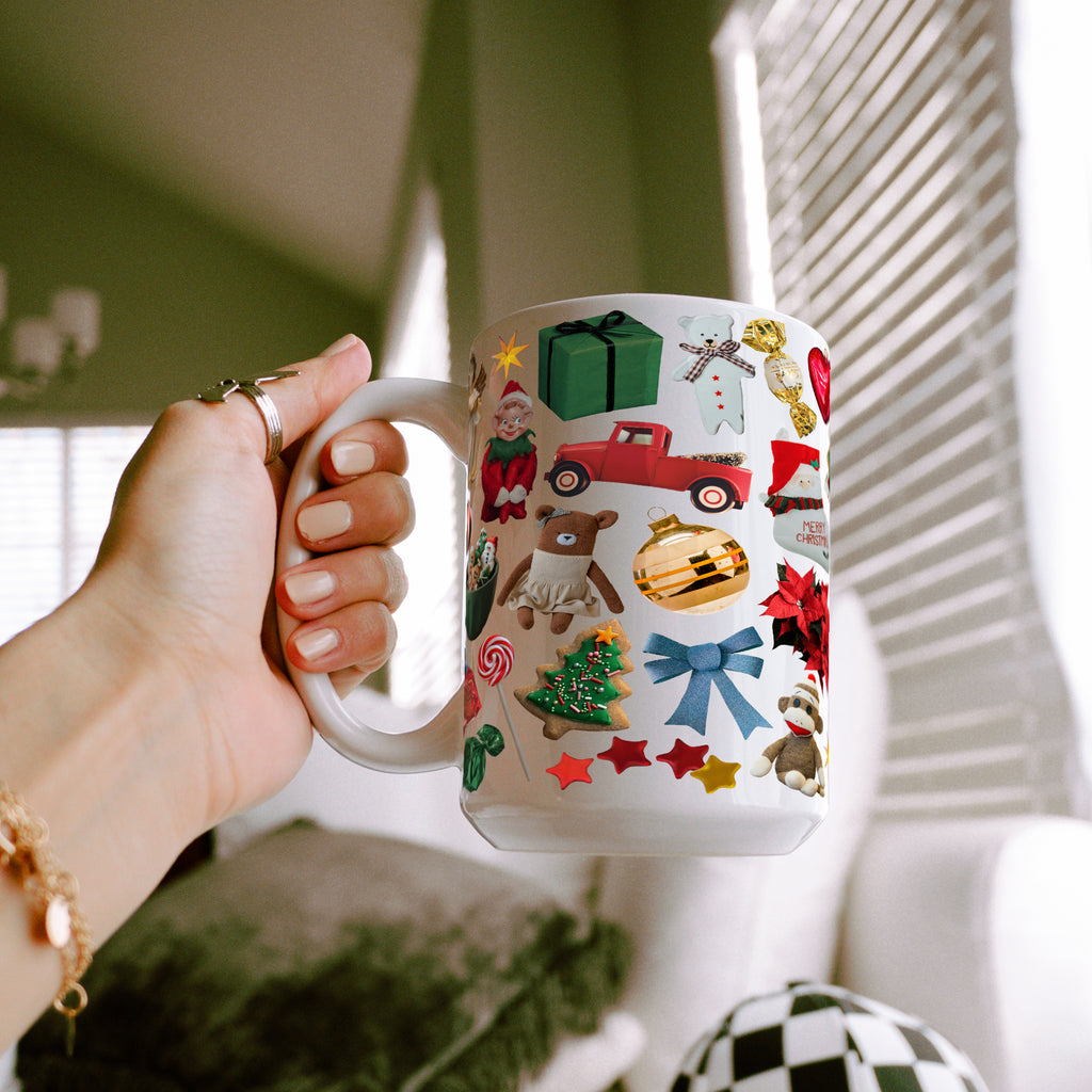 Christmas Trinkets Glass Cup, Mug & Tumbler with Lid and Straw