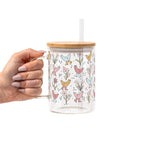 Funky Chickens Glass Cup, Mug & Tumbler with Lid and Straw
