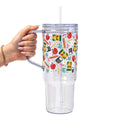 Teacher Essentials Pattern Glass Cup, Mug & Tumbler with Lid and Straw