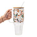Cafe Cutie Glass Cup, Mug & Tumbler with Lid and Straw