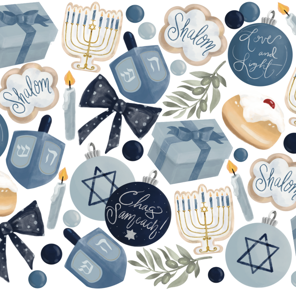Cozy Hanukkah Glass Cup, Mug & Tumbler with Lid and Straw
