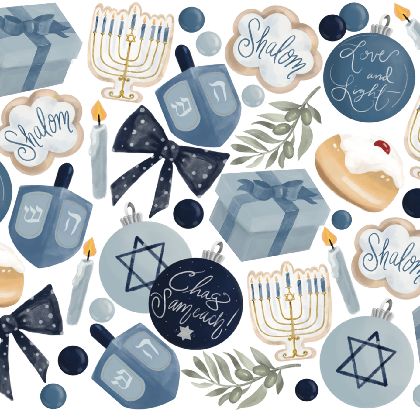Cozy Hanukkah Glass Cup, Mug & Tumbler with Lid and Straw