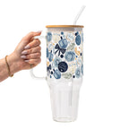 Cozy Hanukkah Glass Cup, Mug & Tumbler with Lid and Straw