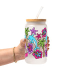 Dolphin Dreams Glass Cup, Mug & Tumbler with Lid and Straw