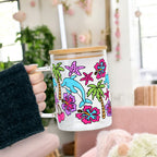 Dolphin Dreams Glass Cup, Mug & Tumbler with Lid and Straw