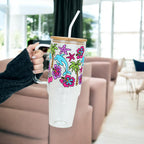 Dolphin Dreams Glass Cup, Mug & Tumbler with Lid and Straw