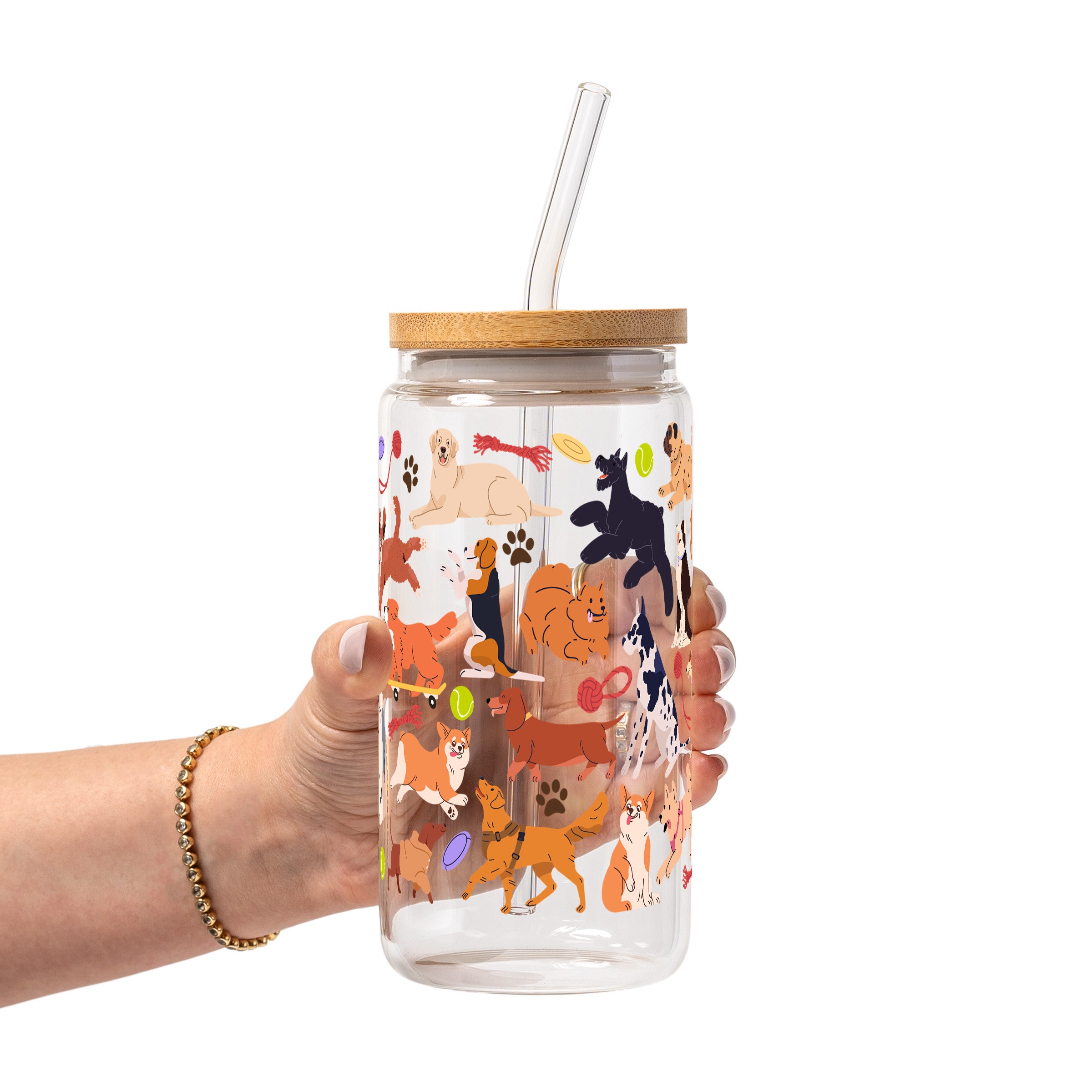 Dog Park Glass Cup, Mug & Tumbler with Lid and Straw